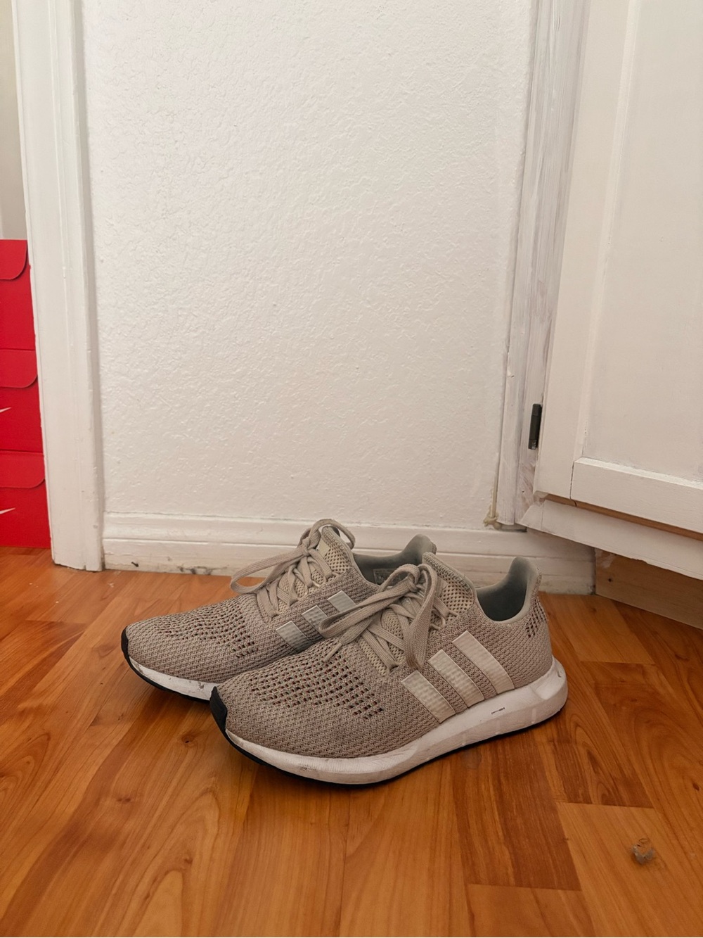 Adidas Women’s Beige Knit Running Sneakers
